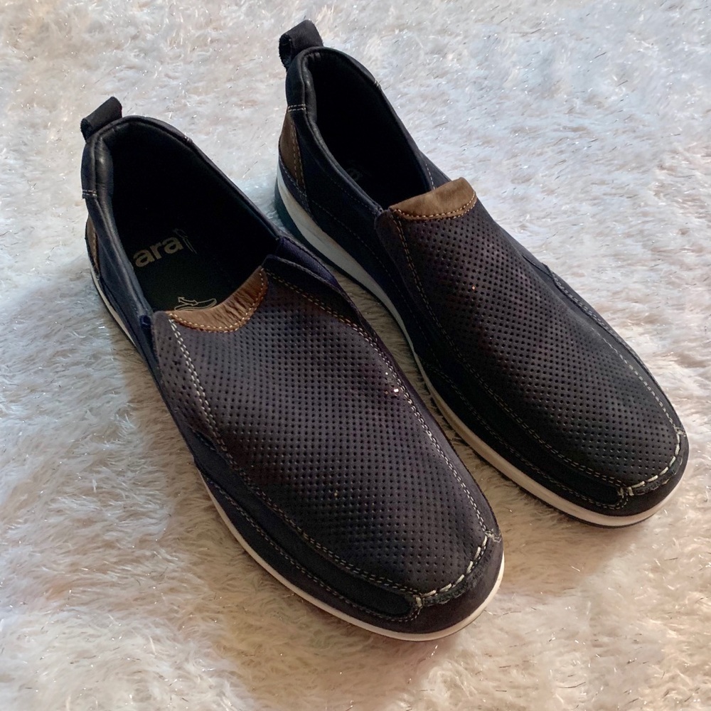 Ara Men’s Navy Foam Cushioned Slip On Shoes
